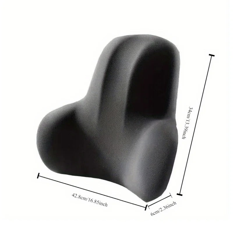 Memory Foam Lumbar Back Cushion – Multi-Functional Pain Relief Pillow for Car, Office, and Postpartum Waist Support - Delicate Leather