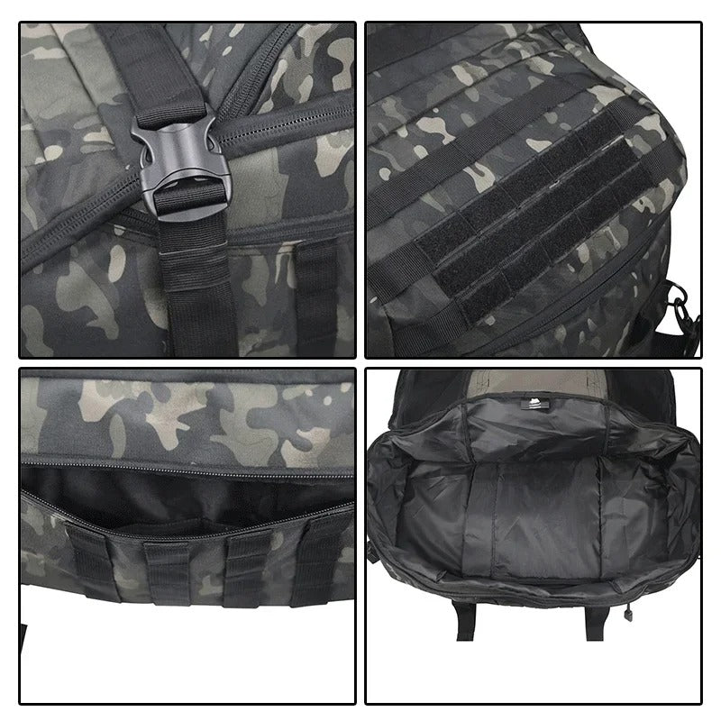 40L/60L/80L Molle Tactical Duffel Backpack – Multi-Function Gym, Travel & Outdoor Bag - Delicate Leather
