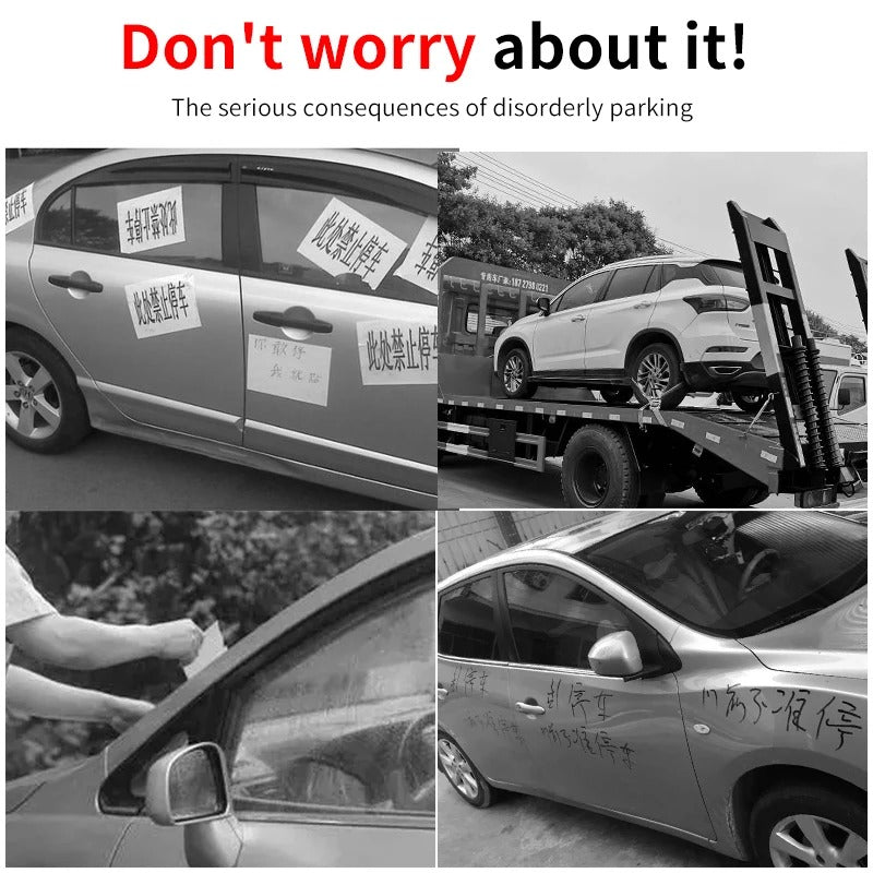 Metal Double Number Temporary Parking Plate – Concealed Clamshell Design - Delicate Leather