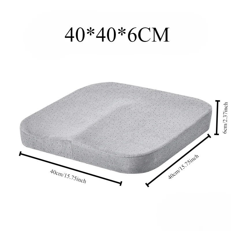 Orthopedic Memory Foam Seat Cushion – Sciatica and Back Pain Relief for Office Chairs and Car Seats - Delicate Leather
