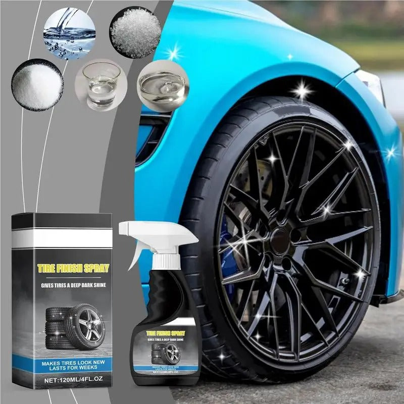 Tire Gloss Spray – 120ml Multifunctional Tire Nourishing & Wheel Cleaner Spray - Delicate Leather