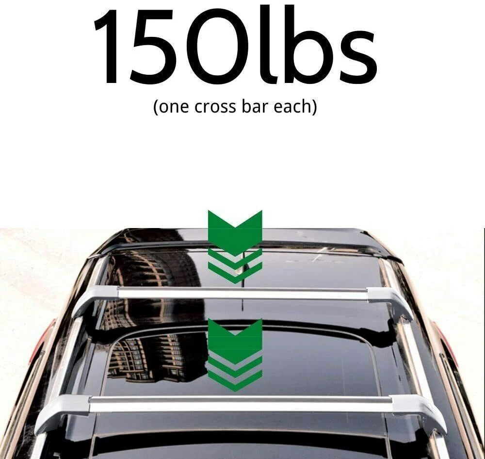 2PCS Roof Rack Crossbars for Mazda CX-90 (2023-2024) - Lockable Aluminum Alloy Roof Rails - Delicate Leather