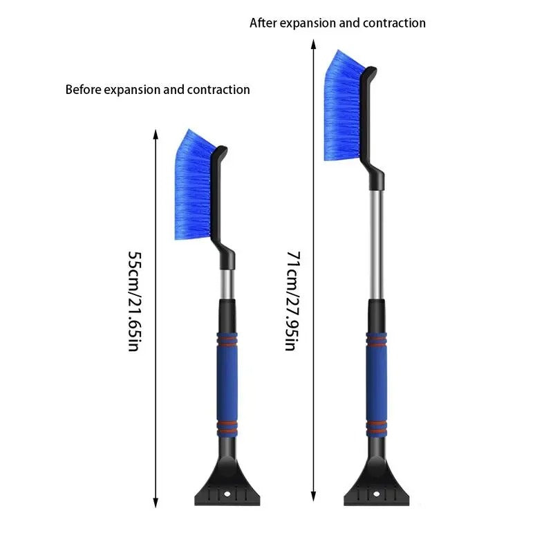 Extendable Snow Brush & Shovel – High-Strength Anti-Freezing Utility Shovel for Cars - Delicate Leather