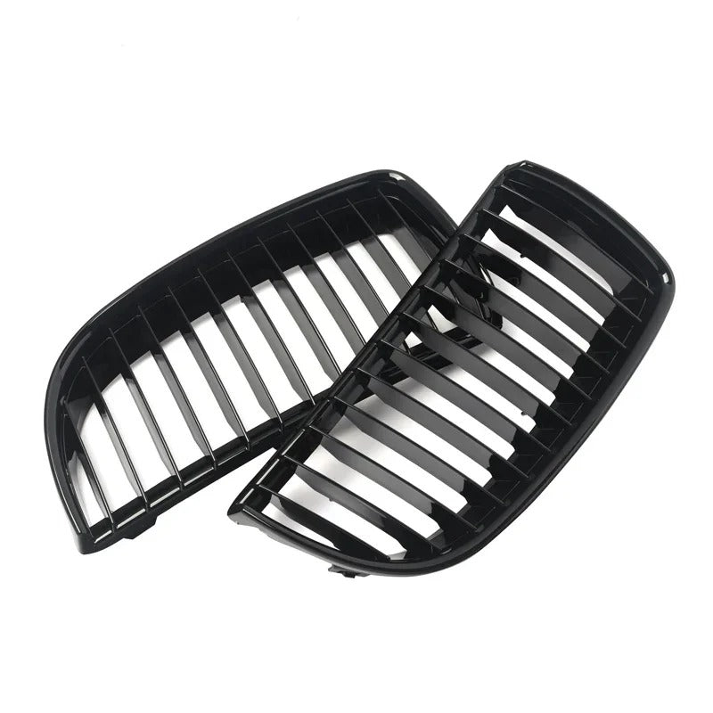 Gloss Black Front Kidney Grilles for BMW 3 Series E90/E91 (2005-2008 Pre-Facelift)