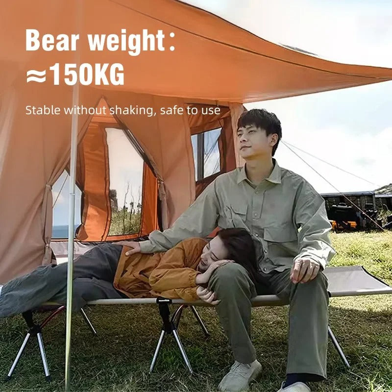 Folding Camping Cot – Portable Outdoor Bed for Comfortable Sleeping - Delicate Leather