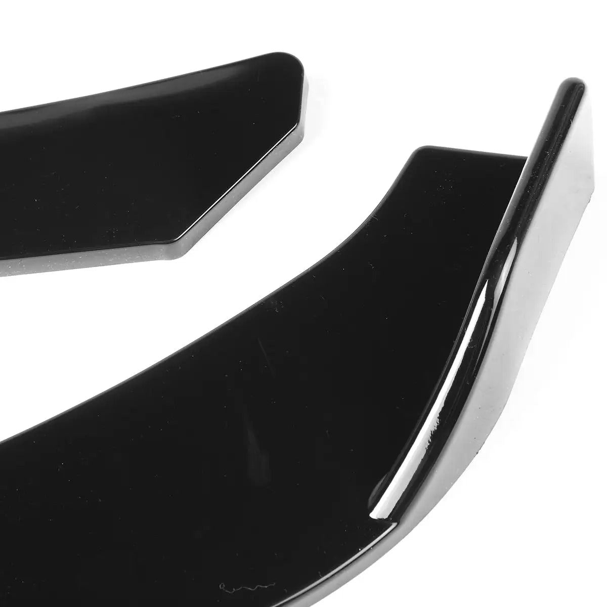 4PCS Universal Car Front Bumper Splitter Lip Diffuser – Glossy Black Body Kit - Delicate Leather