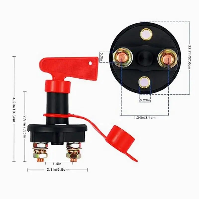 Battery Shut-off Button – Heavy-Duty Marine and Automotive Battery Isolator - Delicate Leather