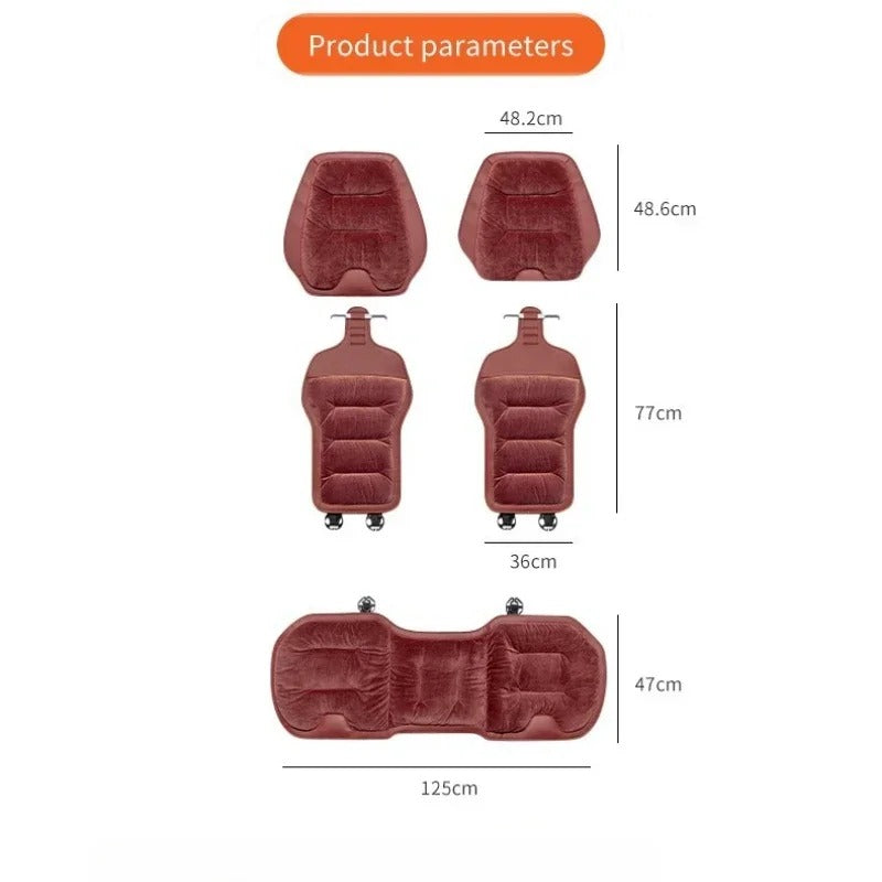 Flannel Universal Car Seat Covers – Stylish, Warm, and Comfortable Full Set for Autumn and Winter - Delicate Leather