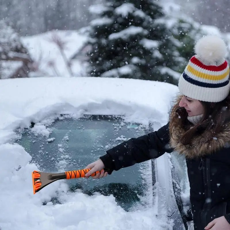 Portable Windshield Scraper – Lightweight Multi-Functional Snow & Ice Removal Tool - Delicate Leather