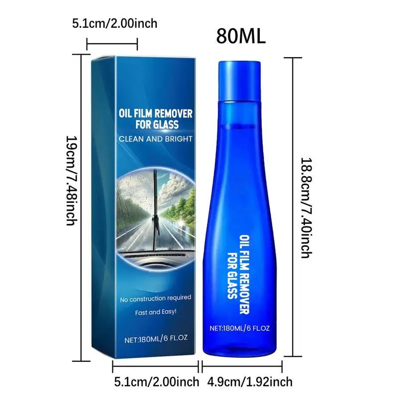 Glass Oil Film Remover – 180ml Advanced Car Window & Windshield Cleaner