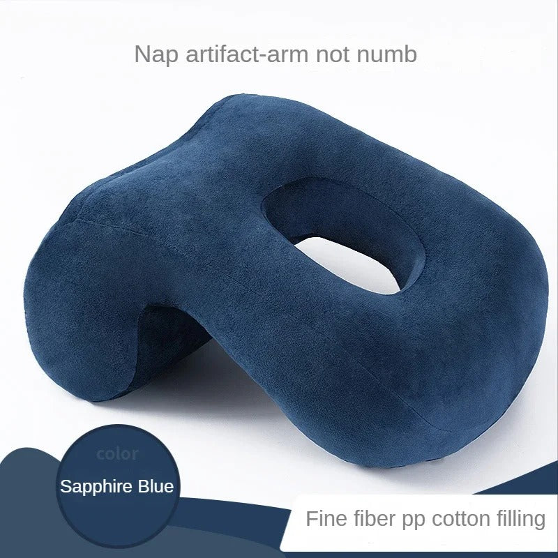 Multifunctional U-Shaped Neck Stretcher Pillow – Memory Foam Cushion for Office Naps and Back Support - Delicate Leather