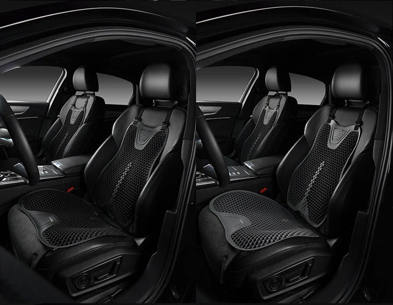 Memory Foam Car Seat Cushion – Universal Breathable Gel Pad for Travel, Office, and Summer Comfort - Delicate Leather