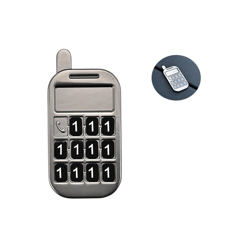 Titanium Alloy Temporary Parking Number Plate – Metal Number Display for Cars & Trucks - Delicate Leather