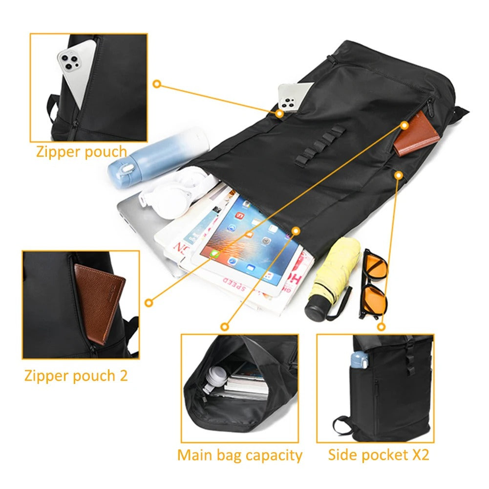 Men’s Waterproof Business Backpack – Large Capacity Laptop & Travel Rucksack