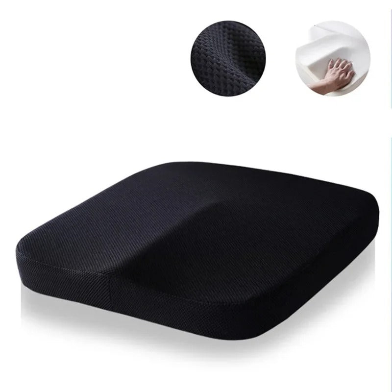 Orthopedic Memory Foam Coccyx Cushion – Sciatica and Back Pain Relief for Office Chairs and Car Seats - Delicate Leather