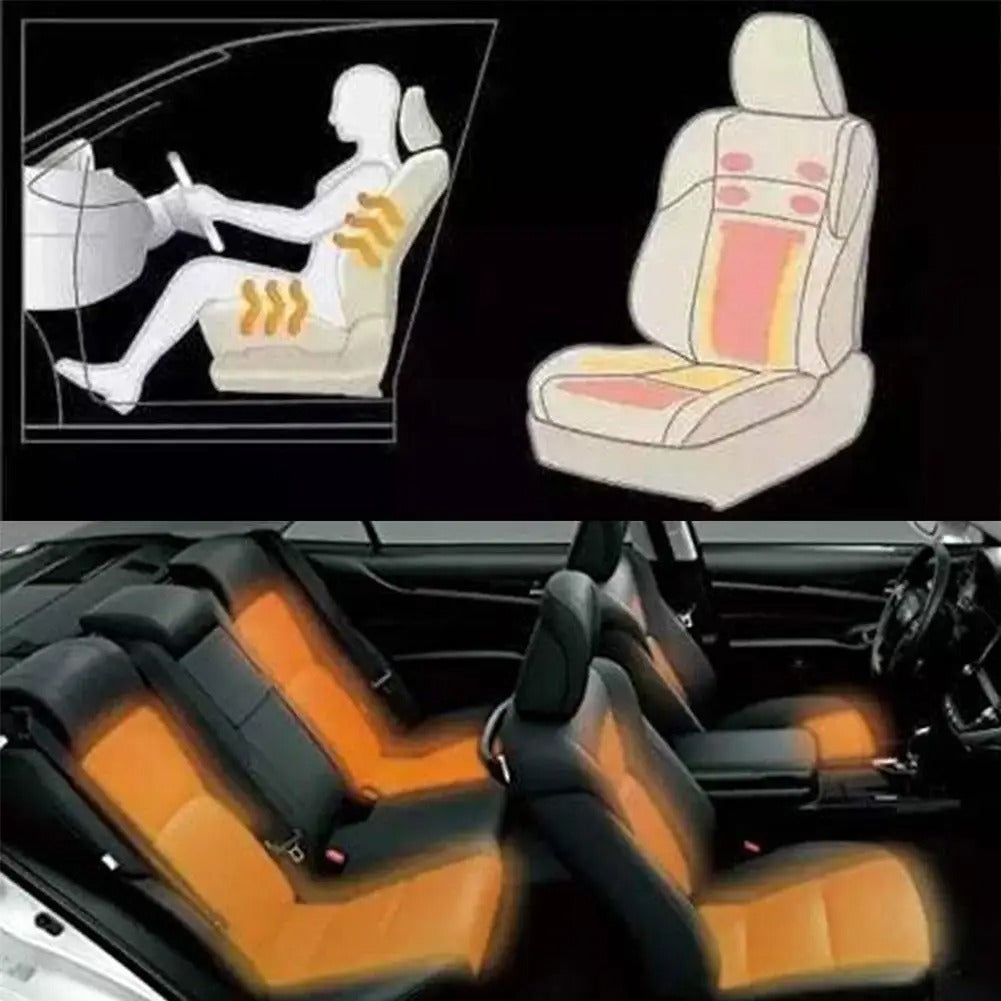 Universal 12V Carbon Fiber Car Seat Heater – Safe & Reliable Winter Heating Pad - Delicate Leather