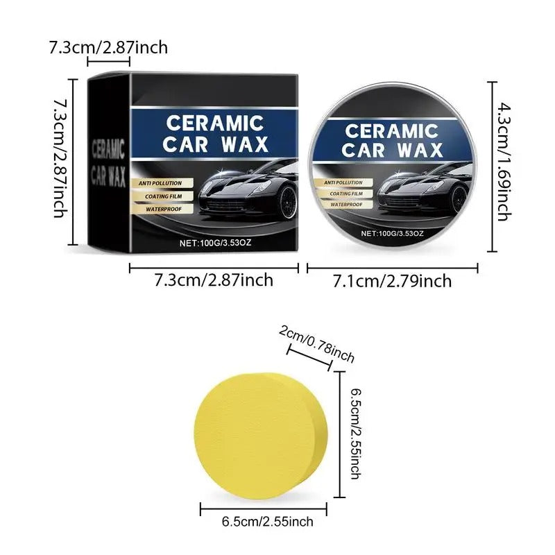 Car Scratch Eraser & Paint Cleaner – 100g Auto Anti-Scratch Wax with Sponge - Delicate Leather
