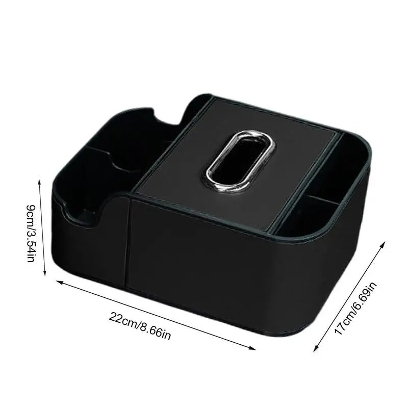 Car Armrest Organizer – PU Leather Storage Box for Seat & Console - Delicate Leather