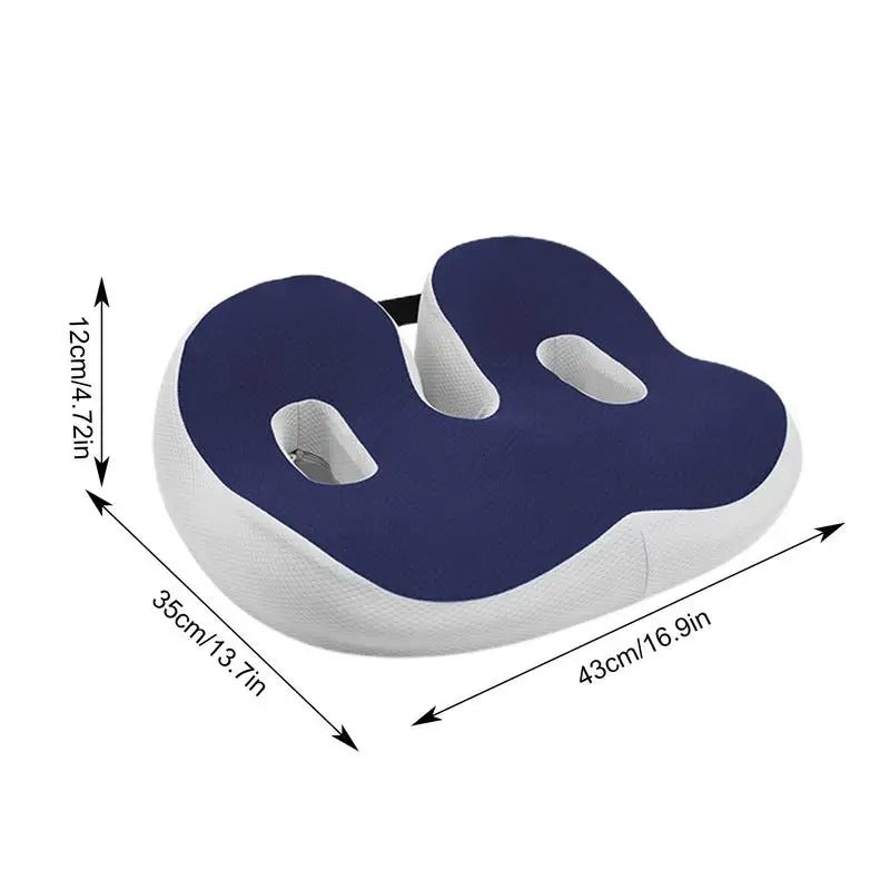 Orthopedic Memory Foam Seat Cushion – Non-Slip Comfort for Tailbone, Sciatica, and Back Pain Relief - Delicate Leather