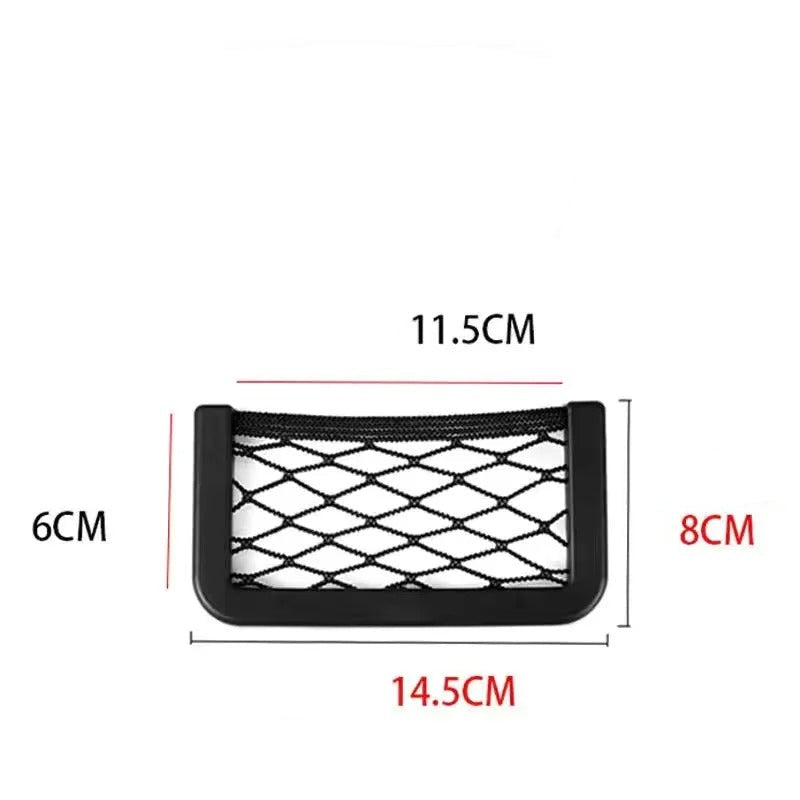 Car Mobile Phone Storage Bag – Multi-Functional Mesh Storage Rack for Interior Organization - Delicate Leather