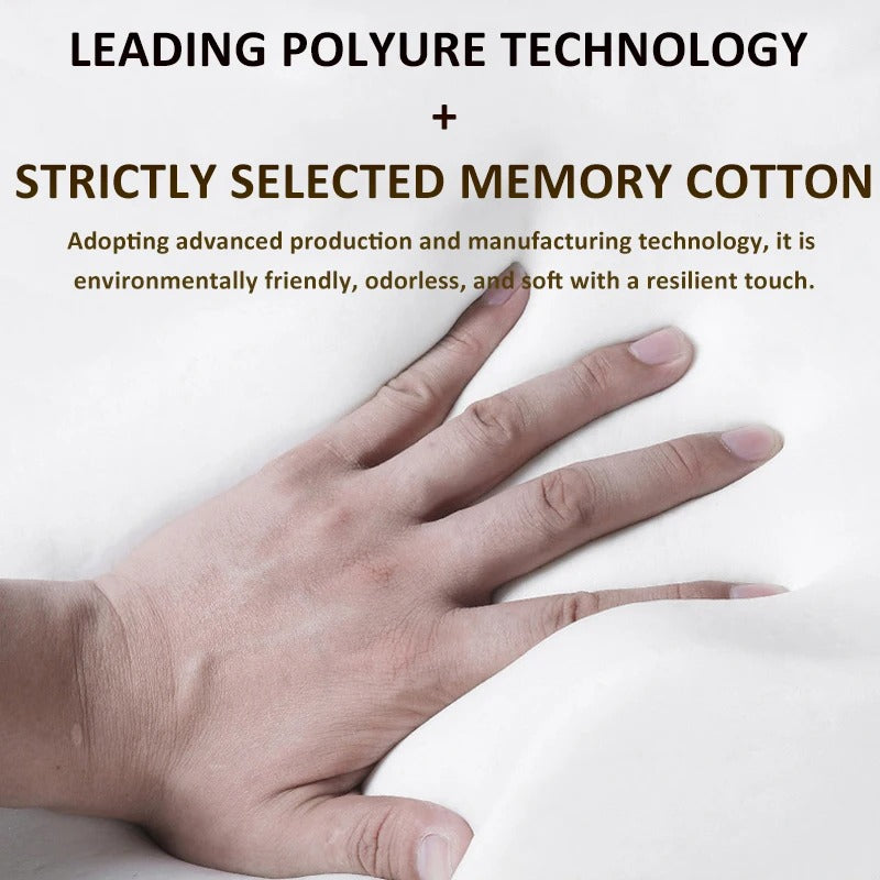 3D Memory Foam Car Neck Pillow – Embroidered Leather Lumbar Support for Back Pain Relief - Delicate Leather