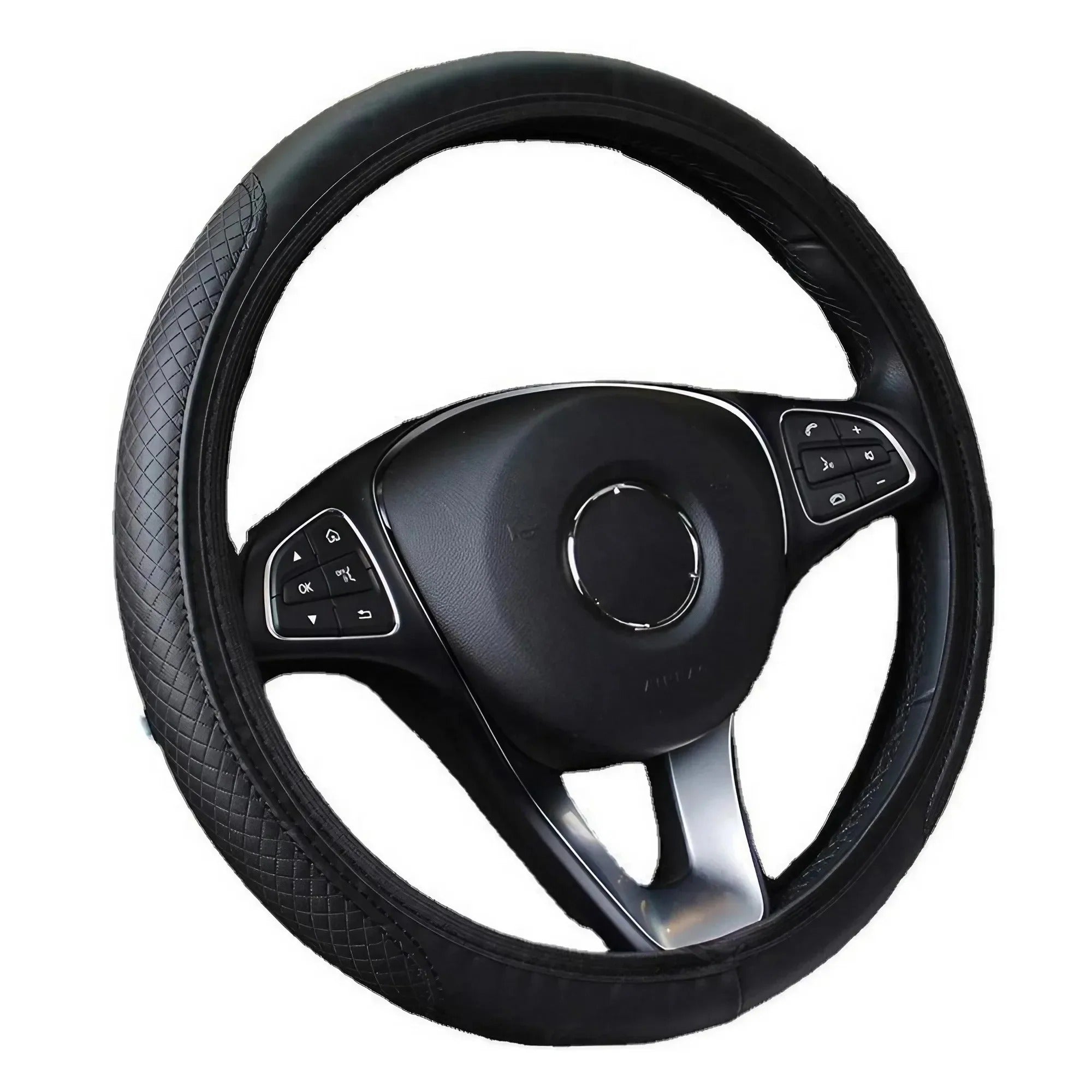 Breathable PU Leather Anti-Slip Universal Steering Wheel Cover – Premium Interior Protection and Decoration Accessory - Delicate Leather