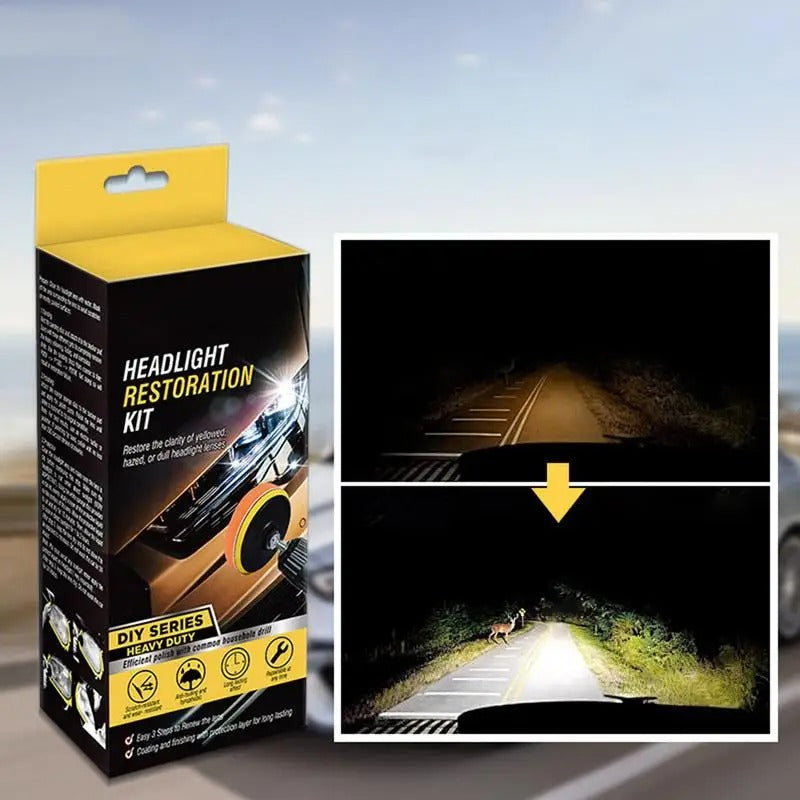 Car Headlight Scratch Repair Polish Tool – Comprehensive Headlight Restoration Kit - Delicate Leather