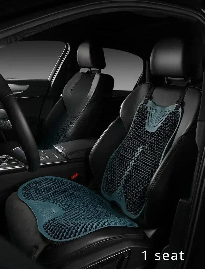 Universal Summer Car Seat Cushion – Breathable Cooling Seat & Backrest Pad | Car Interior Seat Protector - Delicate Leather