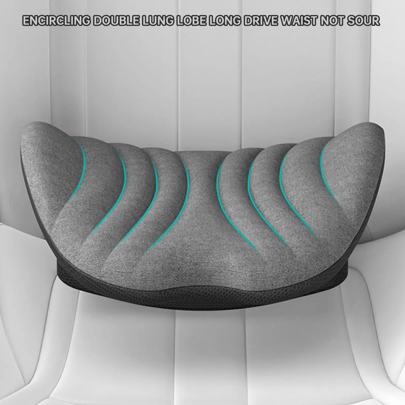 Ergonomic Car Lumbar Support Cushion – Office and Vehicle Back Pillow for Comfort and Pain Relief - Delicate Leather