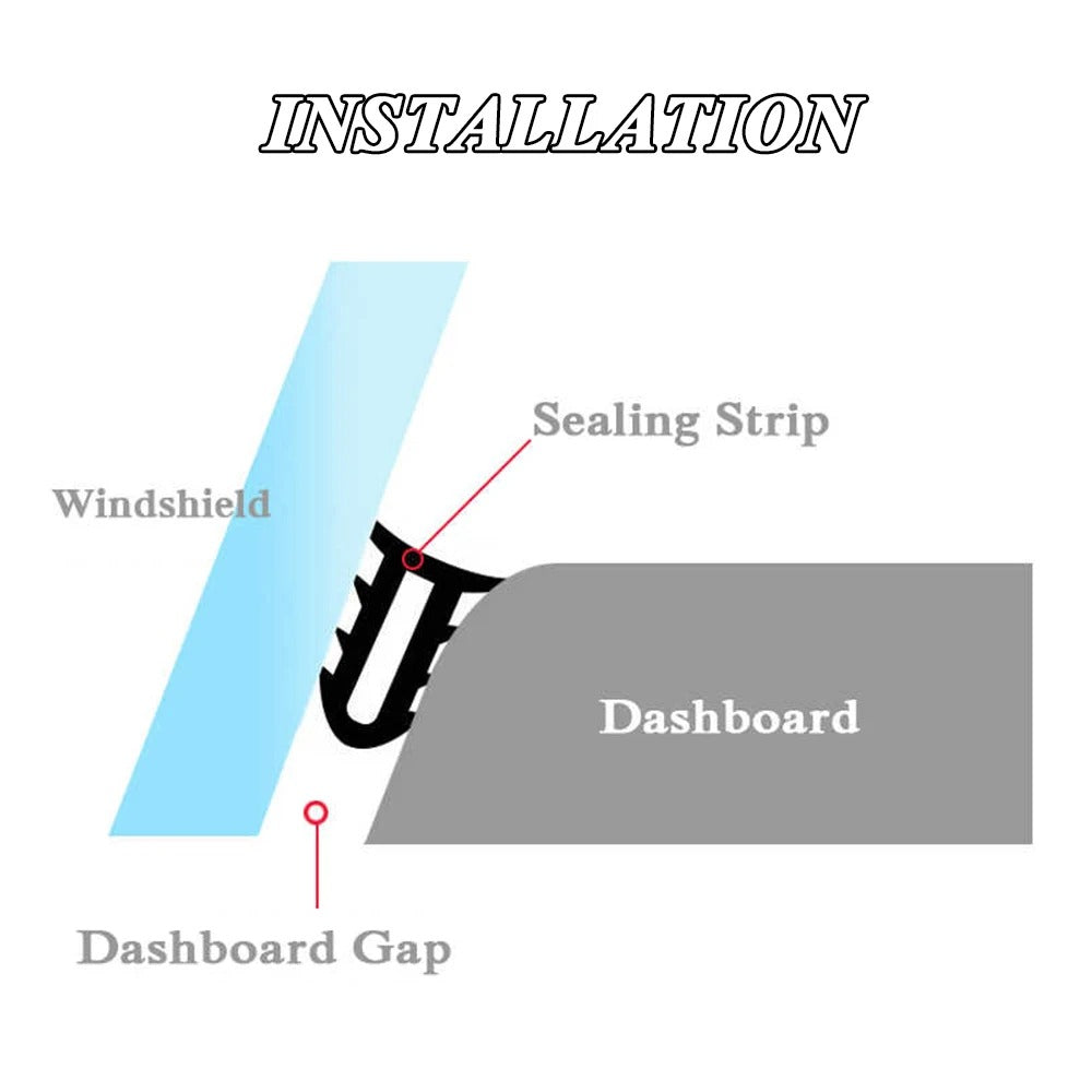 Universal Car Dashboard Sealing Strip - Dustproof, Soundproof Styling Sticker for Interior Seal - Delicate Leather