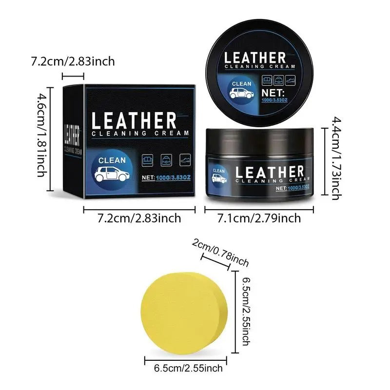Leather Cleaner & Restorer – All-Purpose Leather Refurbisher with Sponge
