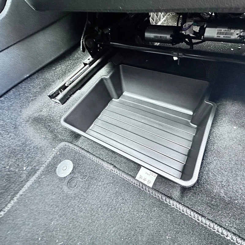 Under-Seat Storage Box for VW Tiguan, Passat B8, Golf 8 – Extra Capacity Organizer - Delicate Leather