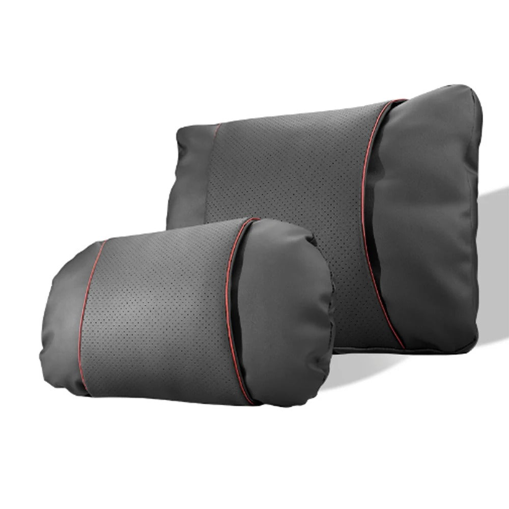 Luxury Nappa Leather Car Neck Pillow – Ergonomic Headrest Support for Car