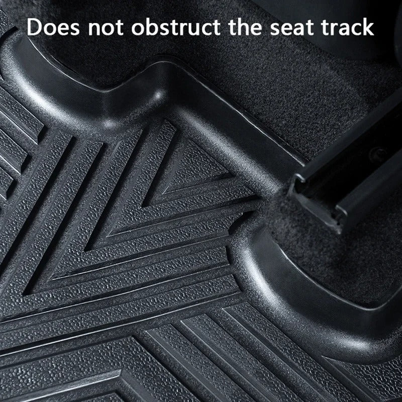 TPE Waterproof Non-Slip Floor Mats for Tesla Model 3/Y (2021-2024) - Full Surround All-Weather Protection - Delicate Leather