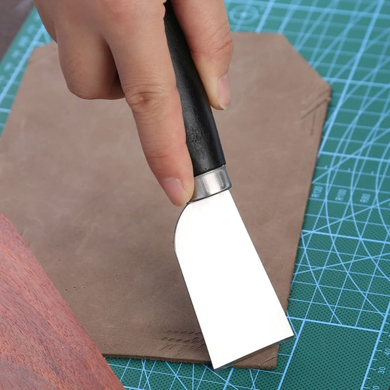 Leather Craft Tools Set – Groover, Cutting Knife, Hole Puncher, Edge Trimmer, and Polishing Tools - Delicate Leather