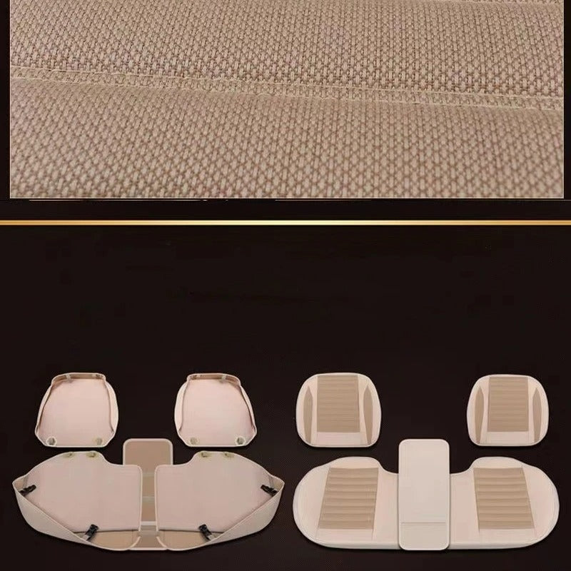 Universal Four-Season Car Seat Cover – Breathable & Anti-Slip Front Chair Protector - Delicate Leather
