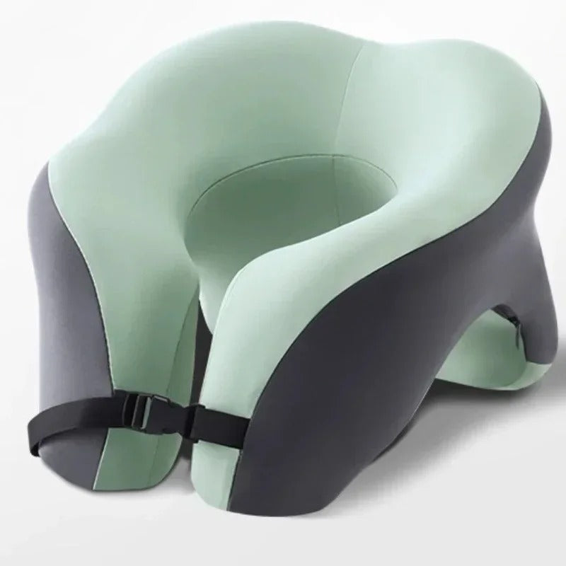 U-Shaped Memory Foam Nap Pillow – Portable Neck Pillow for Office, Travel, and Student Use - Delicate Leather