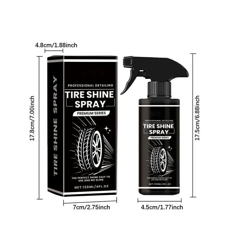 Tire Shine Spray – 120ml Wheel & Tire Dressing for Long-Lasting Gloss - Delicate Leather