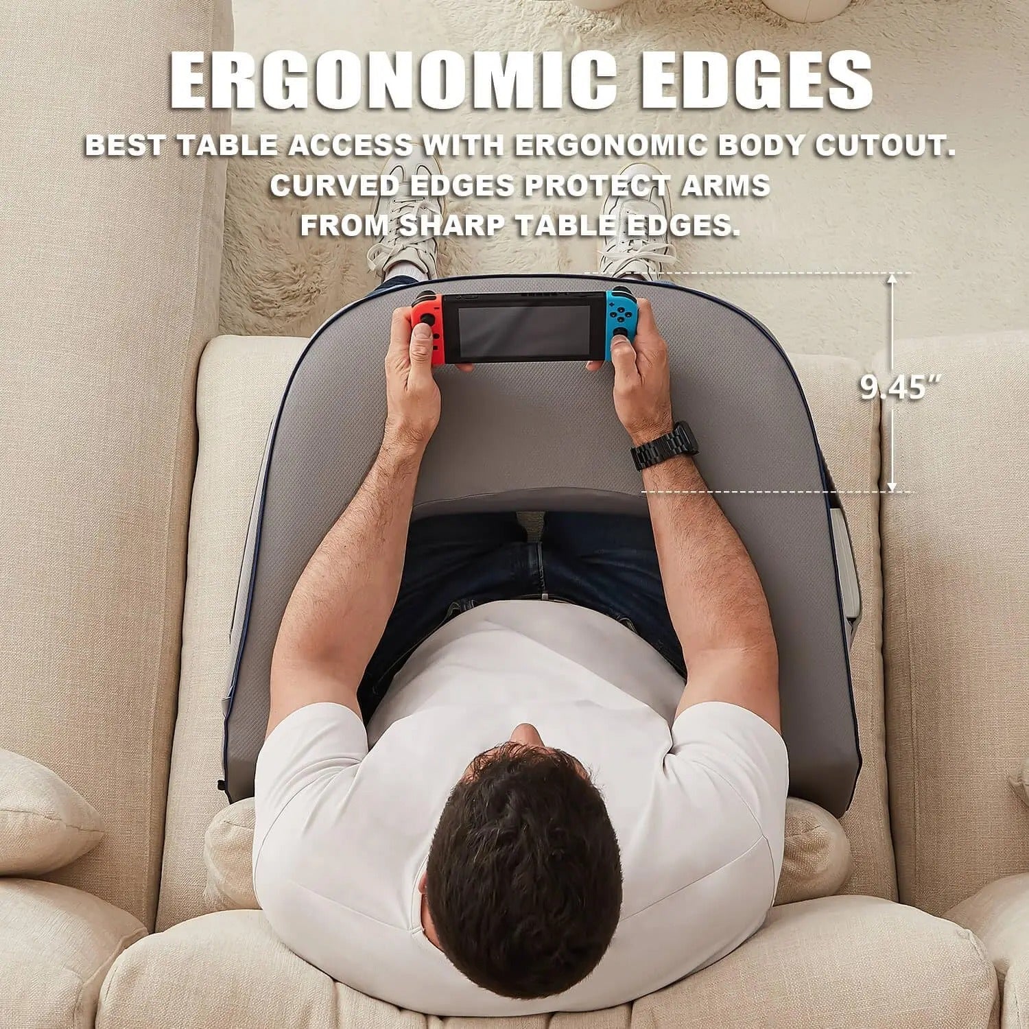 Memory Foam Lap Desk Pillow – Ergonomic Support for Laptop, Reading, Gaming & Crocheting - Delicate Leather