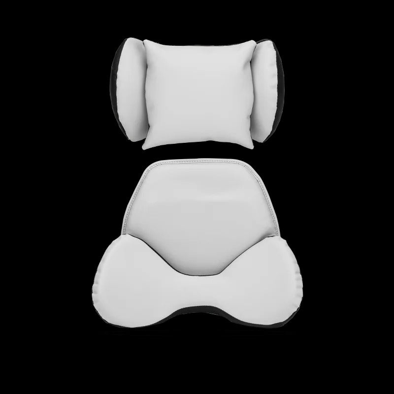Leather Car Neck Pillow & Lumbar Support – Universal Headrest Cushion for Car - Delicate Leather