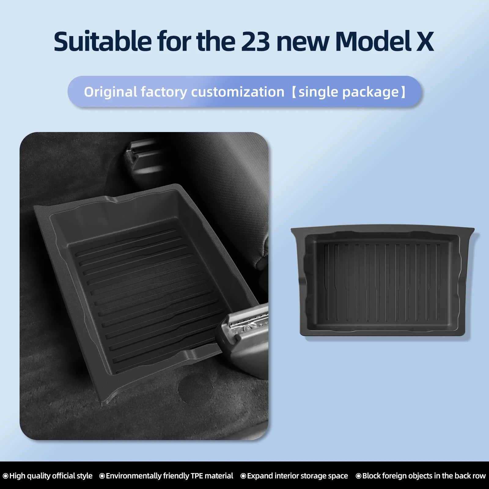 Tesla Model X Under Seat Storage Box – Drawer-Type Organizer for Car Interior (2023-2024) - Delicate Leather