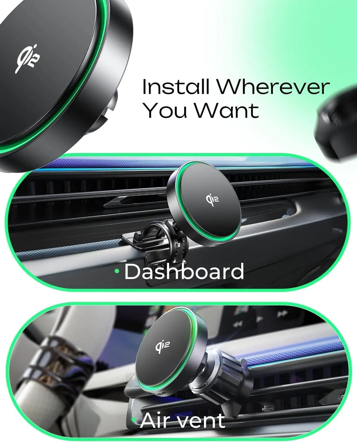15W Magnetic Wireless Car Charger – MagSafe Phone Holder for iPhone 12/13/14/15/16 Pro Max