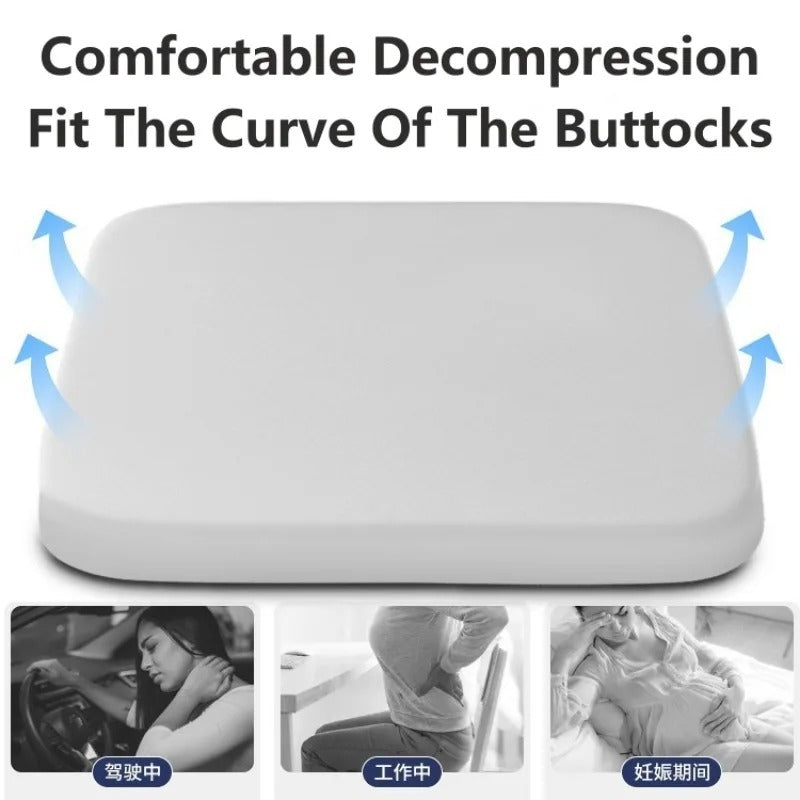 Universal Ergonomic Extra Soft Memory Foam Seat Cushion – Plush Comfort Protector Pad for Car and Office - Delicate Leather