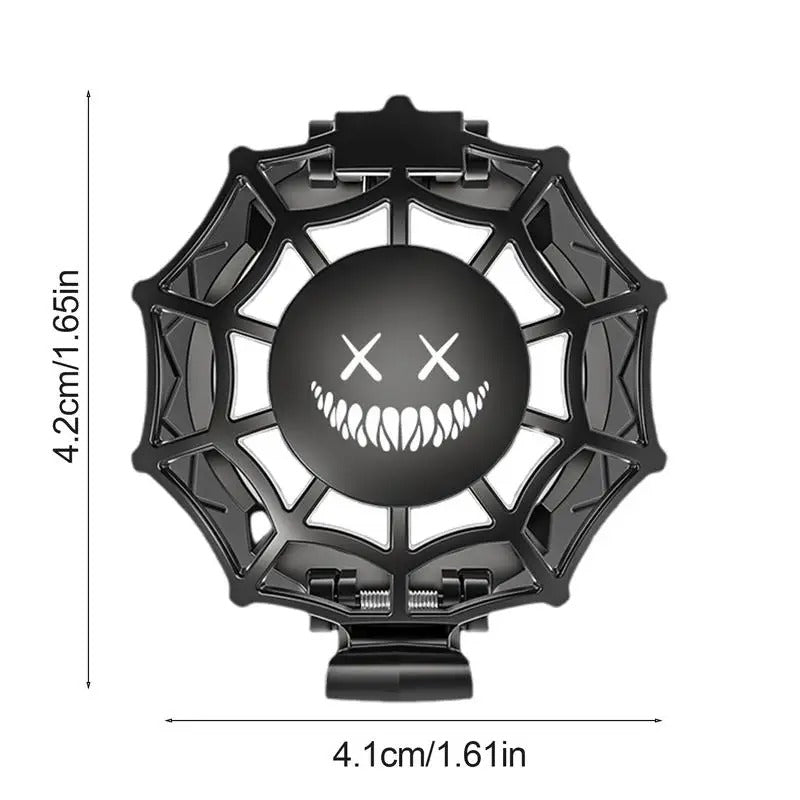 Spider Web Car Ignition Button Cover – Stylish Alloy Protector for Push Start Buttons - Delicate Leather