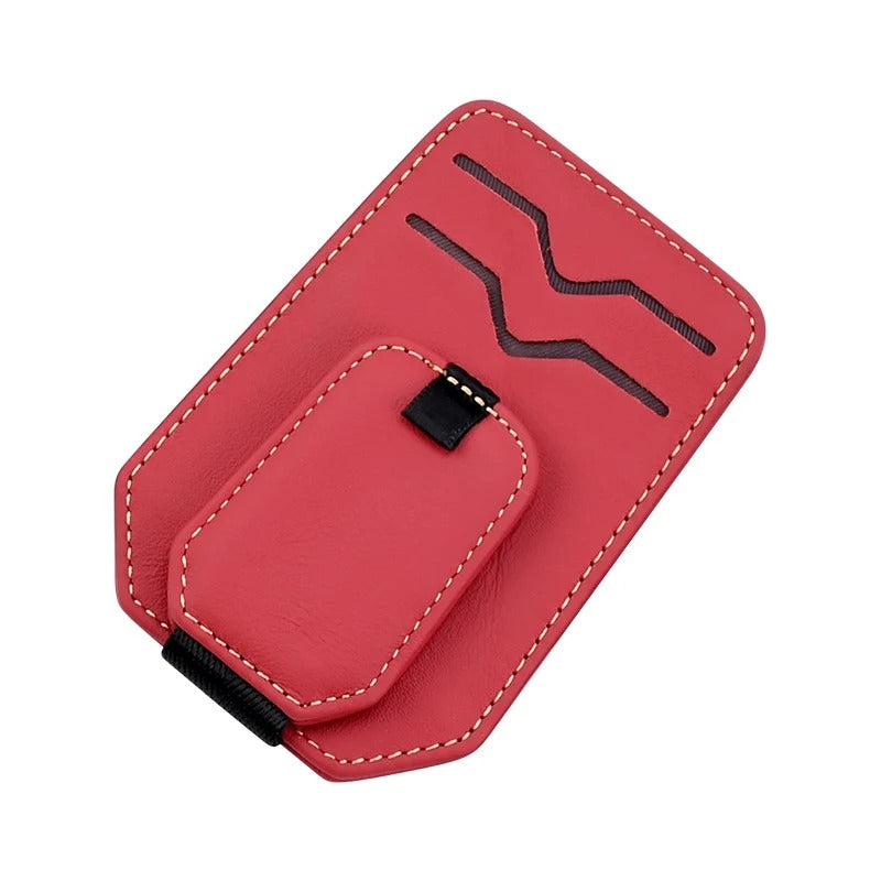 Car Glasses Clip – Leather Visor Sunglasses & Card Holder - Delicate Leather