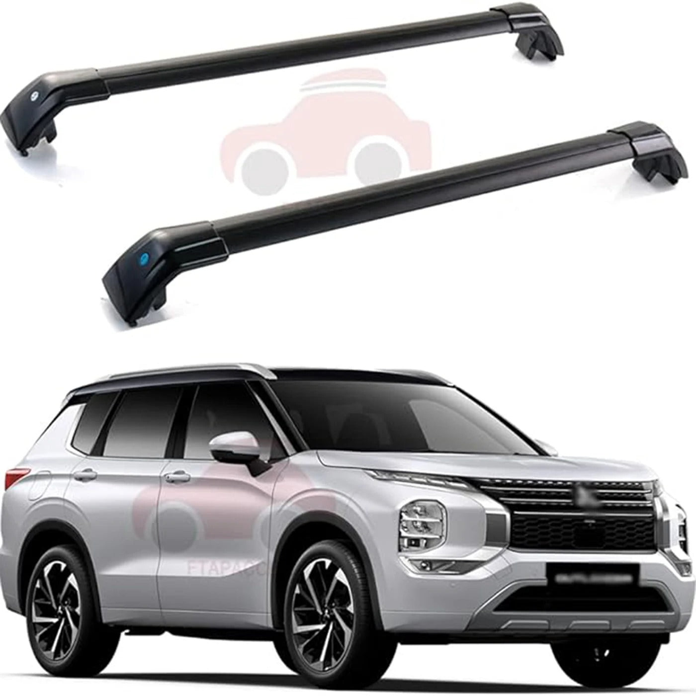 2PCS Lockable Crossbars for Mitsubishi Outlander (2022-2024) - Roof Rack Luggage Carrier