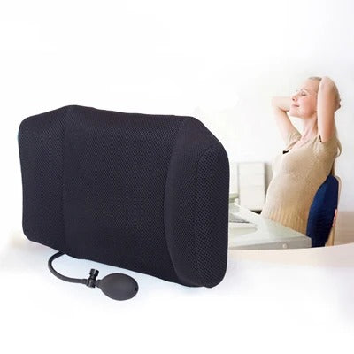Portable Inflatable Lumbar Support Pillow – Ergonomic Cushion for Back Pain Relief - Delicate Leather
