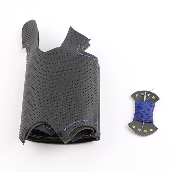 Black Microfiber Leather Steering Wheel Cover – Custom DIY for Ford Mustang (2009-2014) - Delicate Leather