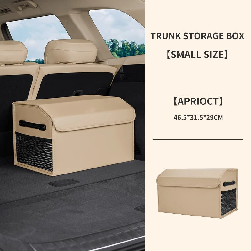 Large-Capacity PU Folding Car Trunk Storage Box with Lid – Portable Organizer for SERES AITO M5/M7/M9 - Delicate Leather
