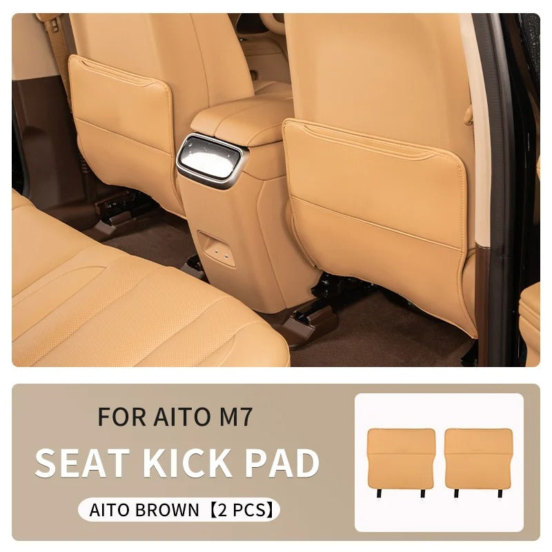 Seat Back Protector Kick Pad – For SERES AITO M7 Anti-Kick Mud & Dirt Pad with Storage - Delicate Leather